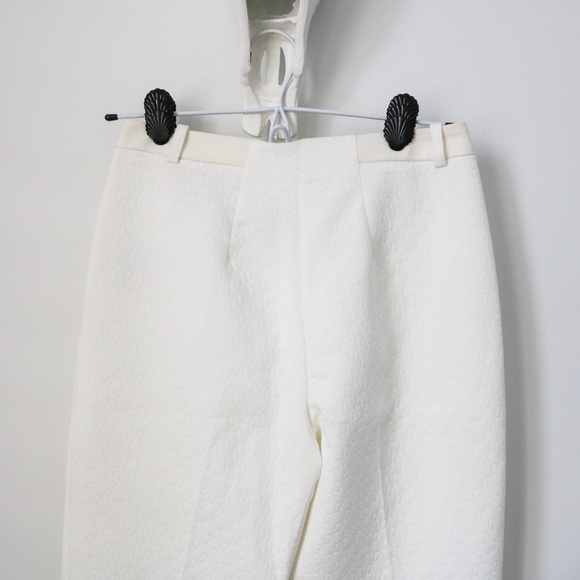 Topshop Off White Textured Skinny Cigarette Pants - Picture 7 of 7